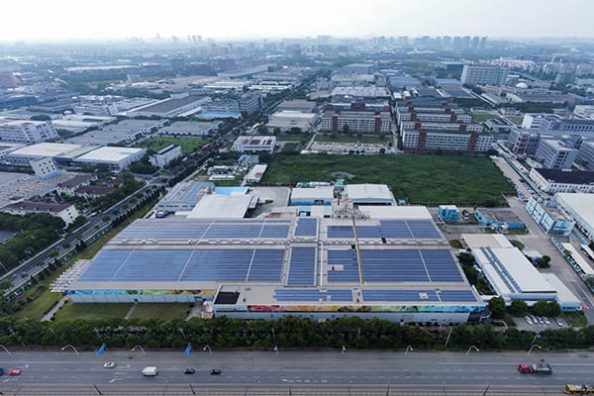 An aerial view of Akzo Nobel's new logistics site in China.