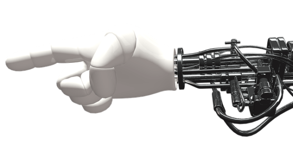 A robot hand as symbol image.