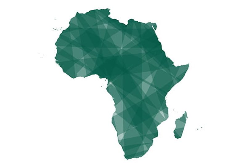 The African continent as a stylised graphic.