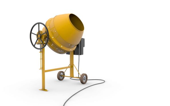 Yellow concrete mixer.