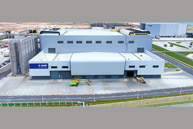 An aerial view of the new plant in China.