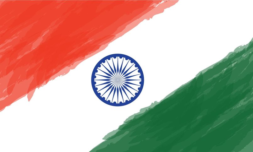 Indian flag in orange