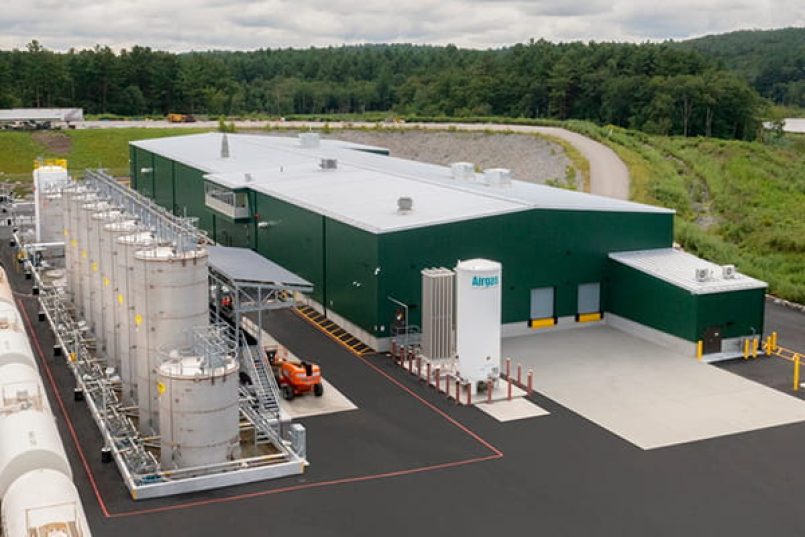 An aerial view of the new Brenntag facility in Massachusetts.