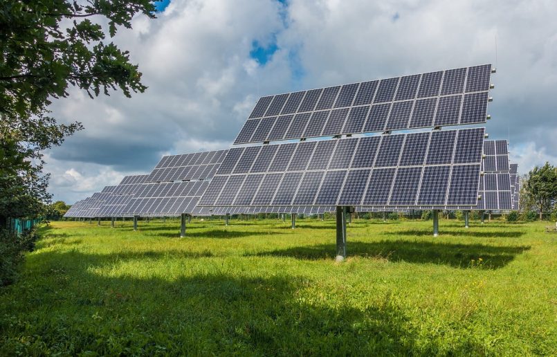 Solar cells outdoors.