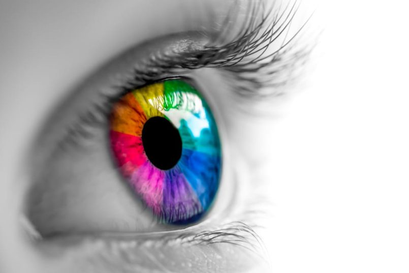 A colourful eye as a symbol.