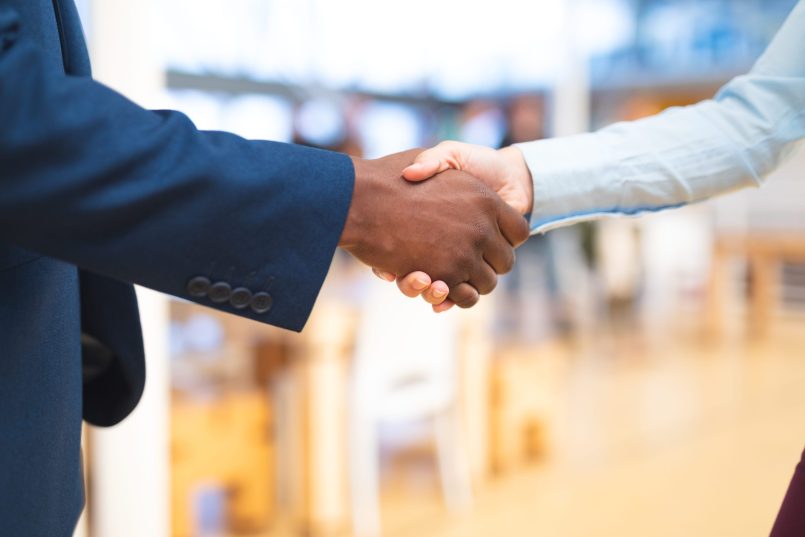 A handshake as a symbolic image.