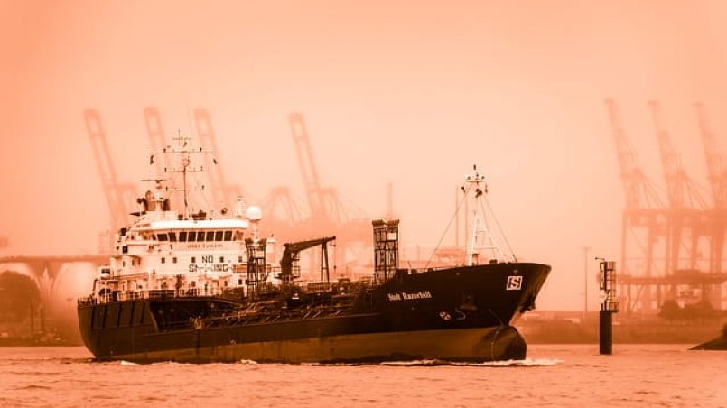 A ship on the Elbe.