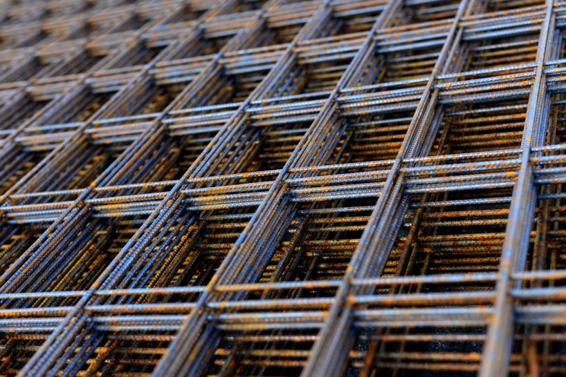 Steel grids stacked on top of each other.