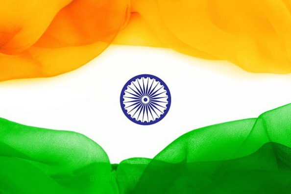 The flag of India.