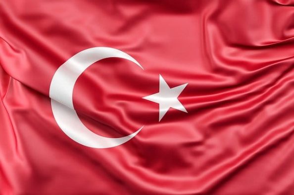 The flag of Turkey as a symbol.