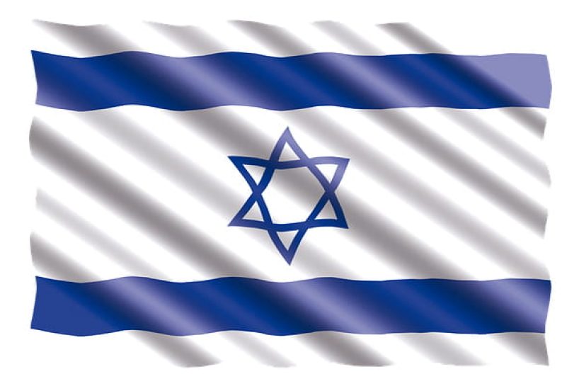 A graphic of the Israeli flag as a symbolic image.