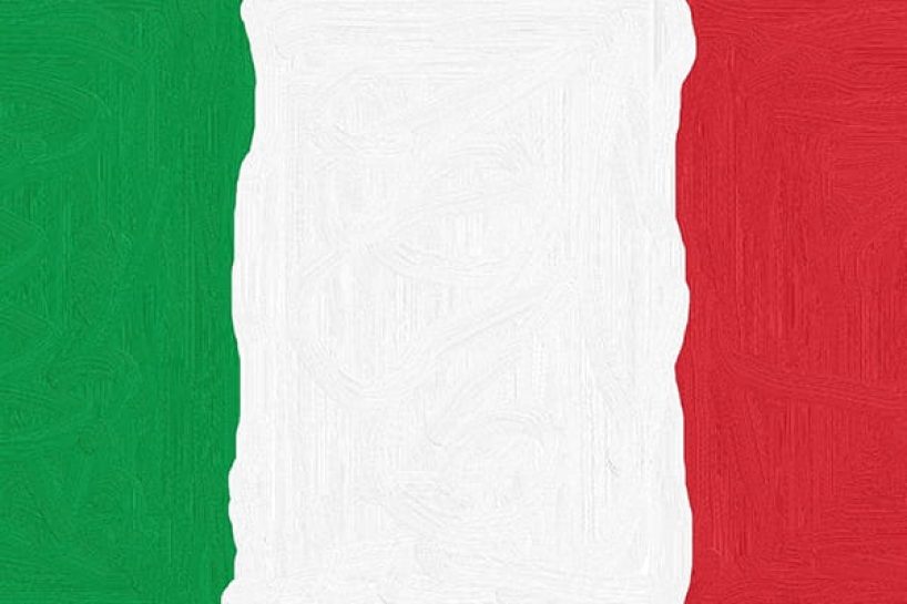 The stylised Italian flag.