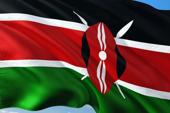 The Kenyan national flag.