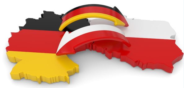 A graphic symbolises contacts between Germany and Poland.