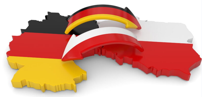 A graphic symbolises contacts between Germany and Poland.