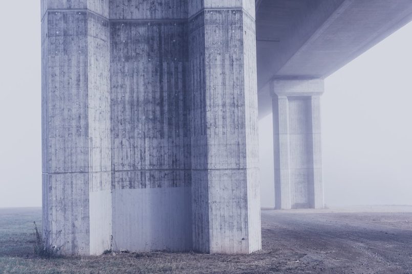 Concrete pillar of a bridge.