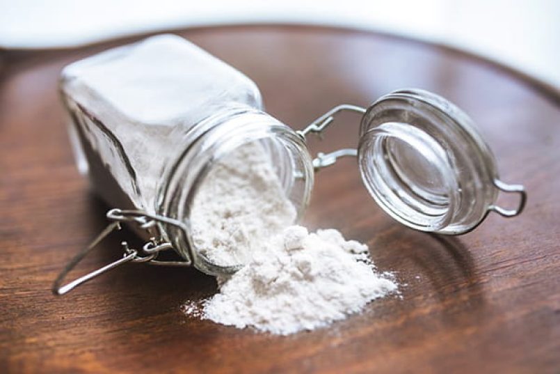 White powder in a sealable jar.