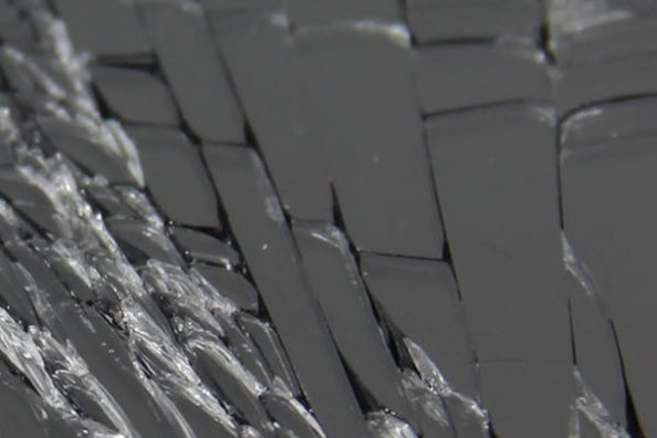 Cracks in a plastic surface.