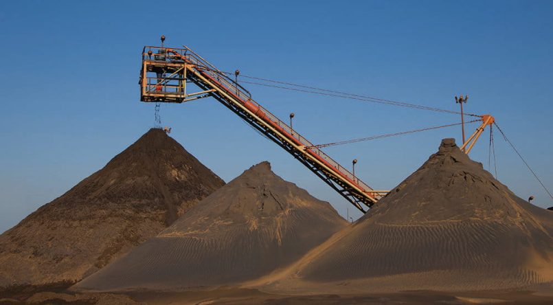 Piles of mineral sand.