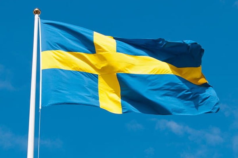 The swedish flag as a symbol.