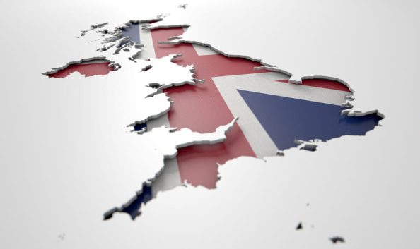 A graphic from the outlines of Great Britain and the Union Jack.