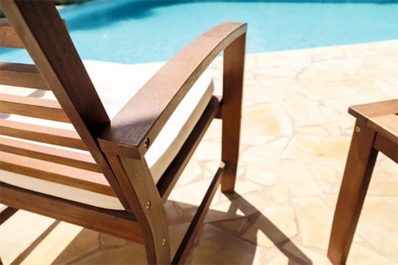 A wooden garden chair.