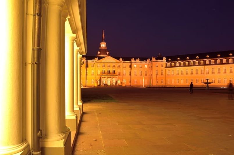 A detail of the Karlsruhe castle as a symbol photo.