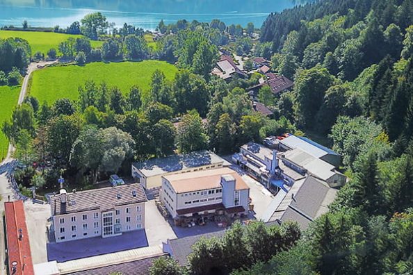 An aerial view of the WB Coatings site at Schliersee.