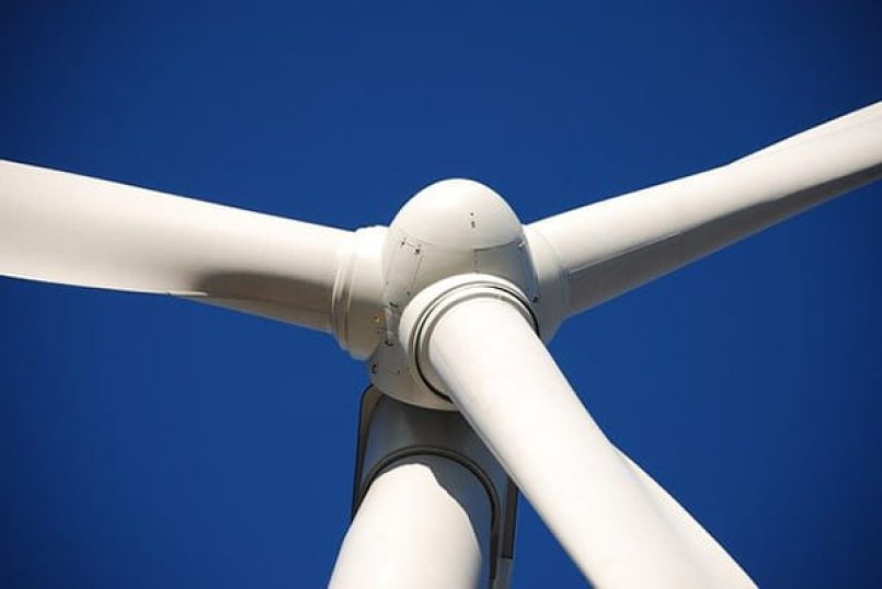 A wind turbine.