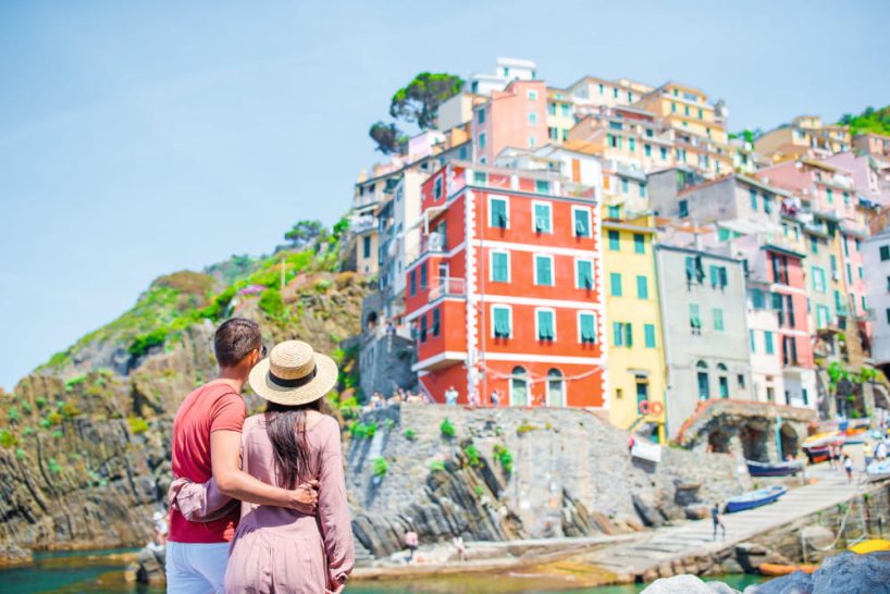 Colourful painted house facades as a symbol.